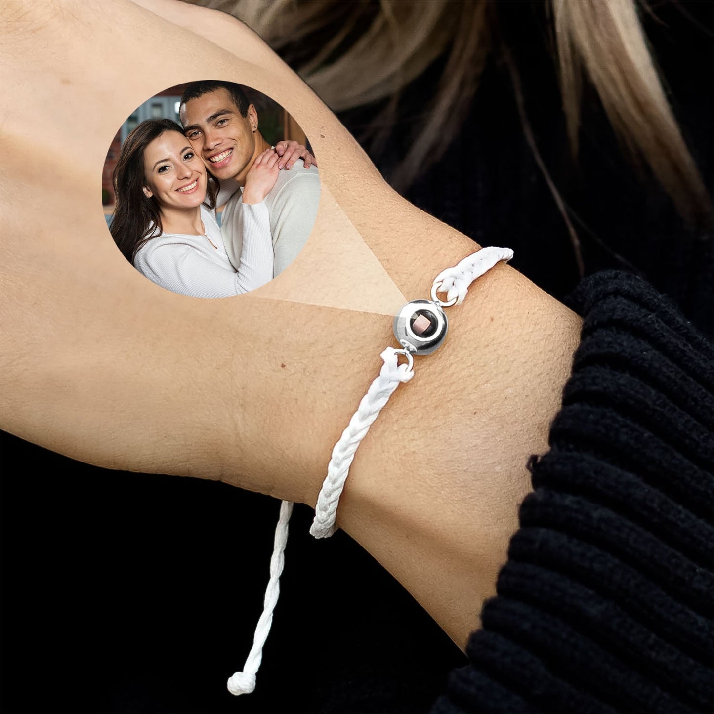 Bracelet Tressé avec Photo Personnalisée