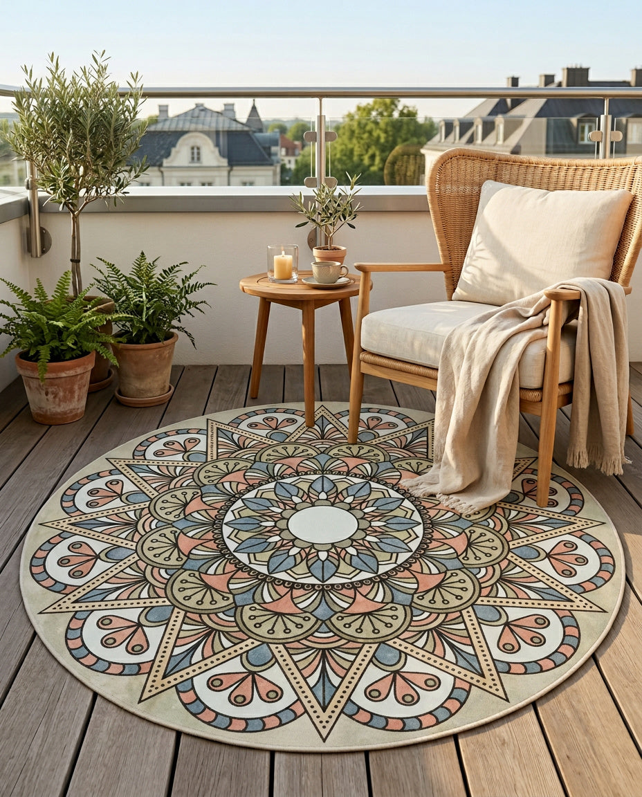 Tibetischer Mandala Teppich - Thangka Kunst für Wohnzimmer & Schlafzimmer | Zen Deko