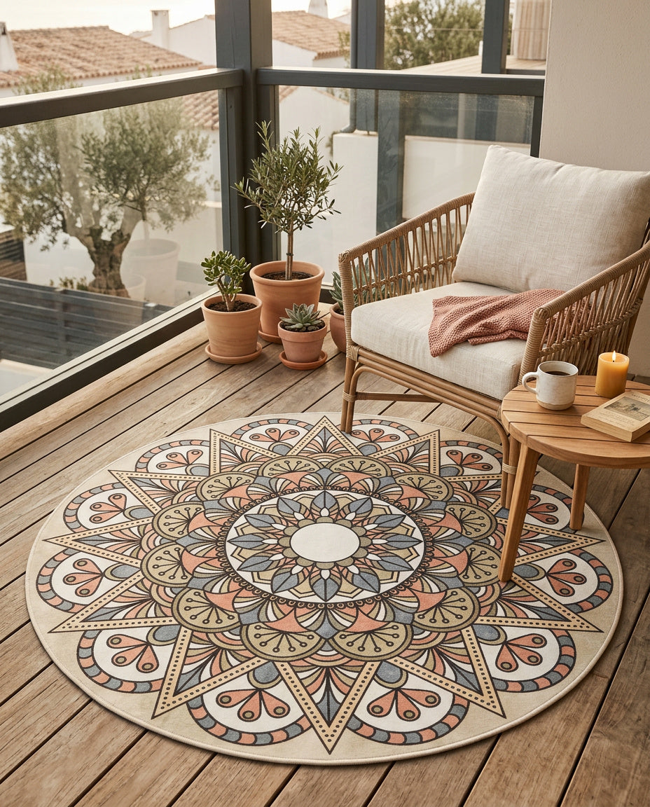 Tibetischer Mandala Teppich - Thangka Kunst für Wohnzimmer & Schlafzimmer | Zen Deko