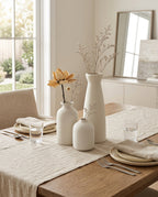 3er Set Keramik Vasen Weiss oder Beige