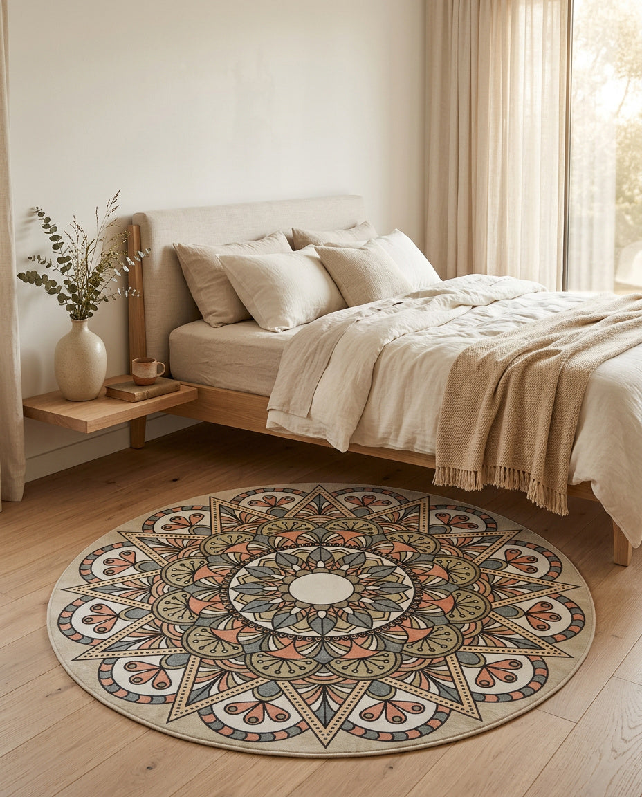 Tibetischer Mandala Teppich - Thangka Kunst für Wohnzimmer & Schlafzimmer | Zen Deko