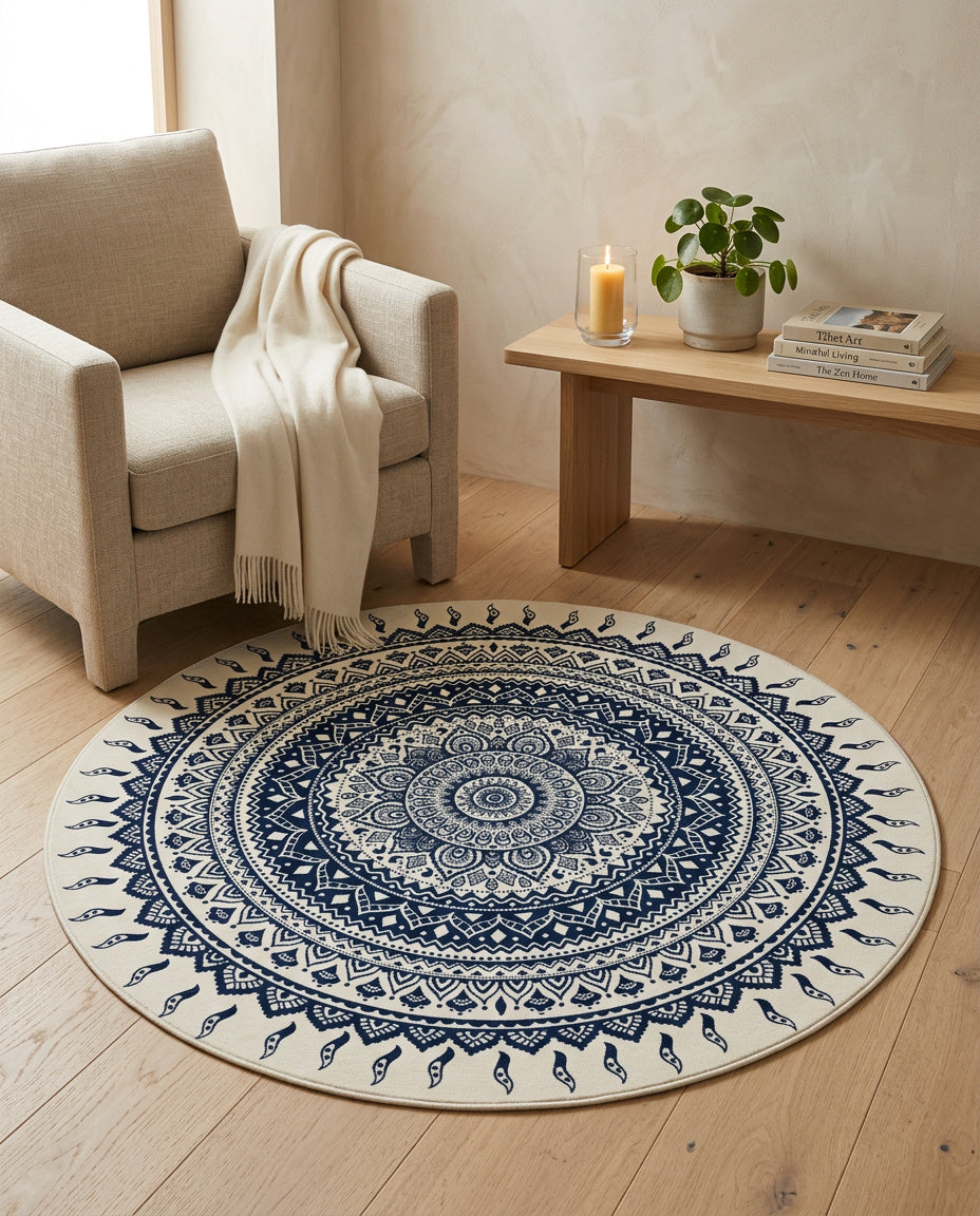 Tibetischer Mandala Teppich - Thangka Kunst für Wohnzimmer & Schlafzimmer | Zen Deko